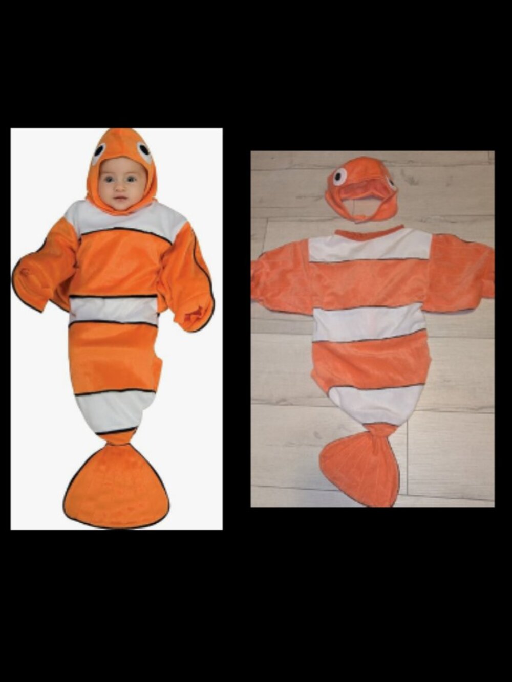 Nemo Style Fish  Baby Bunting  Halloween Costume Unisex 0-9 Mos